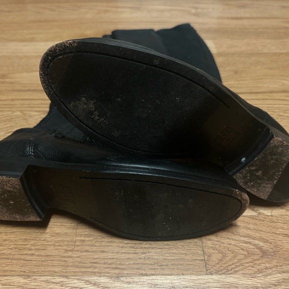 Frye Women's Black Leather Riding Boots Size 6.5 Knee High Casual- elastic back - Picture 2 of 7